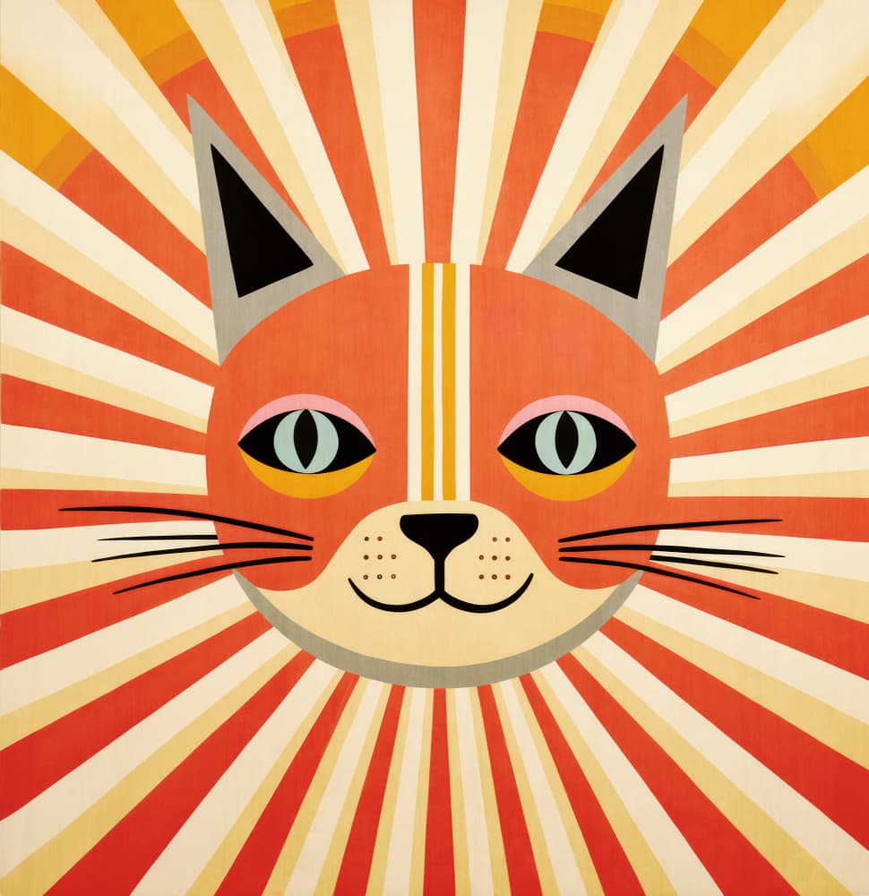 Happy Geometric Cat by Andrea Haase — canvas wall art