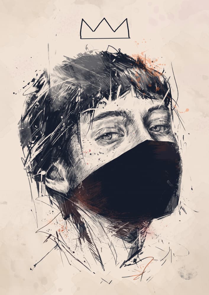 Crowned Masked Gaze by Balazs Solti — canvas wall art