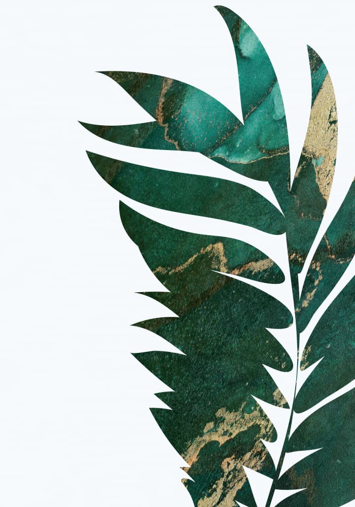 Emerald Gold Leaf by Sarah Manovski — canvas wall art