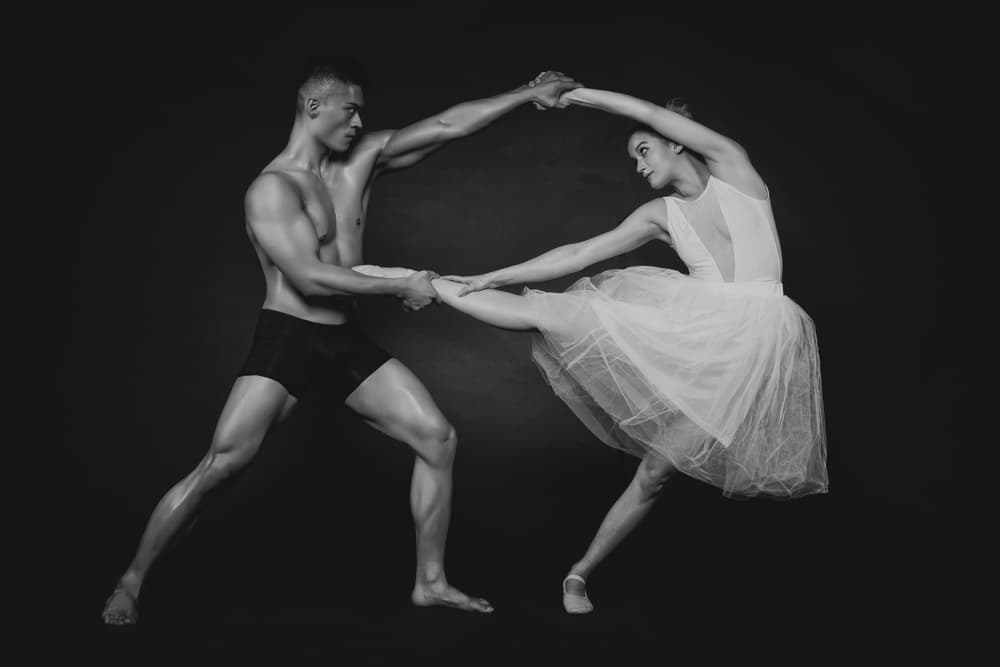 Dynamic Ballet Partnership by James Yang — canvas wall art