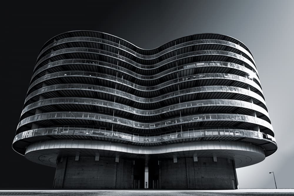 Dramatic Wavy Building by Roland Weber — canvas wall art