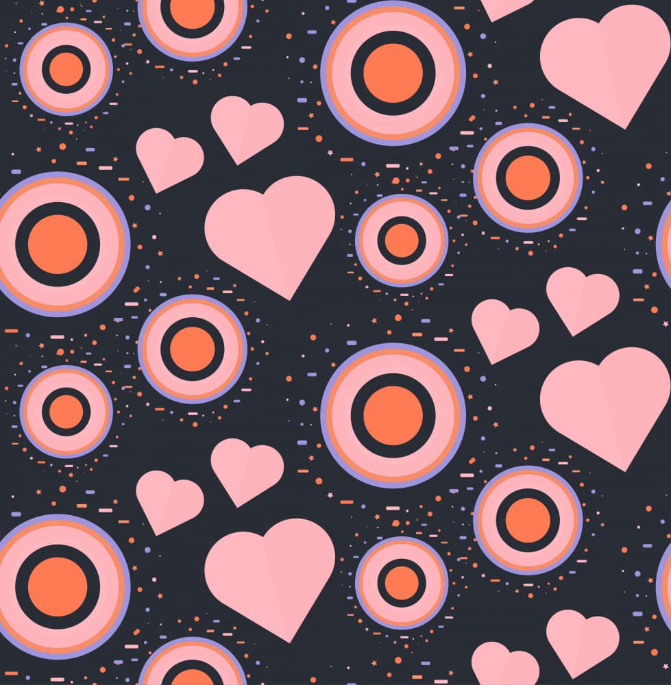 Modern Hearts Pattern by Marika Barsrsind — canvas wall art