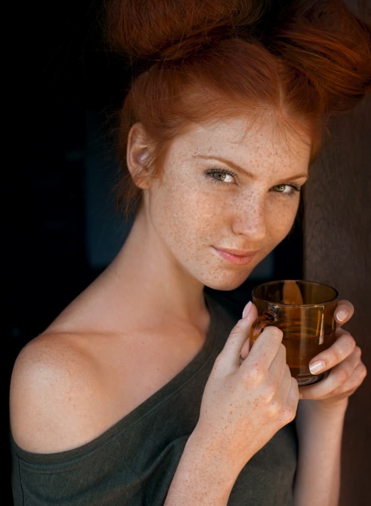 Cozy Freckled Redhead by Tanya Markova — canvas wall art