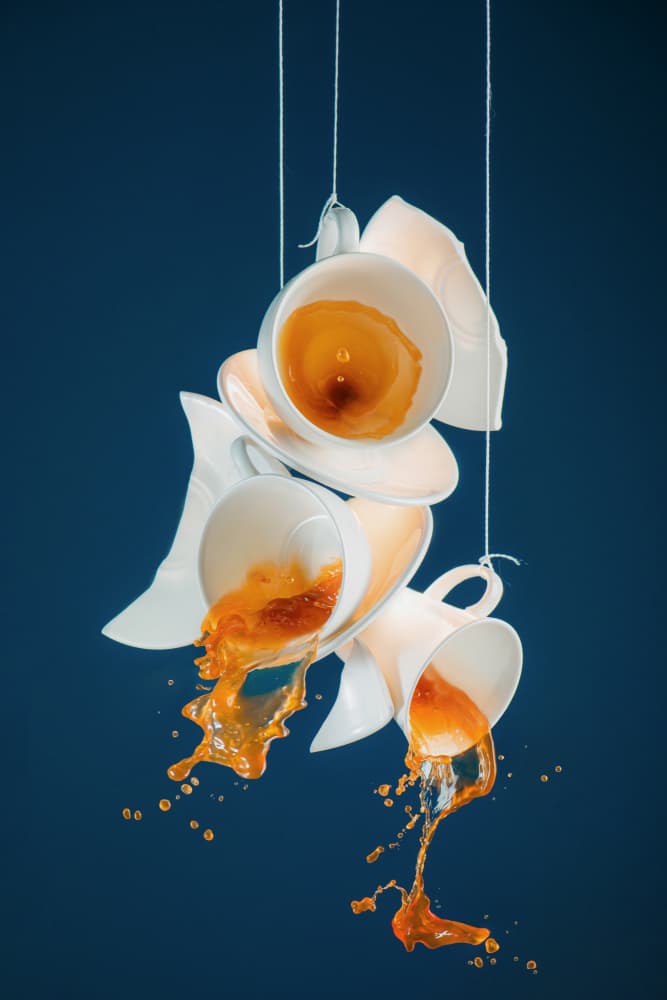 Dynamic Tea Spill by Dina Belenko — canvas wall art