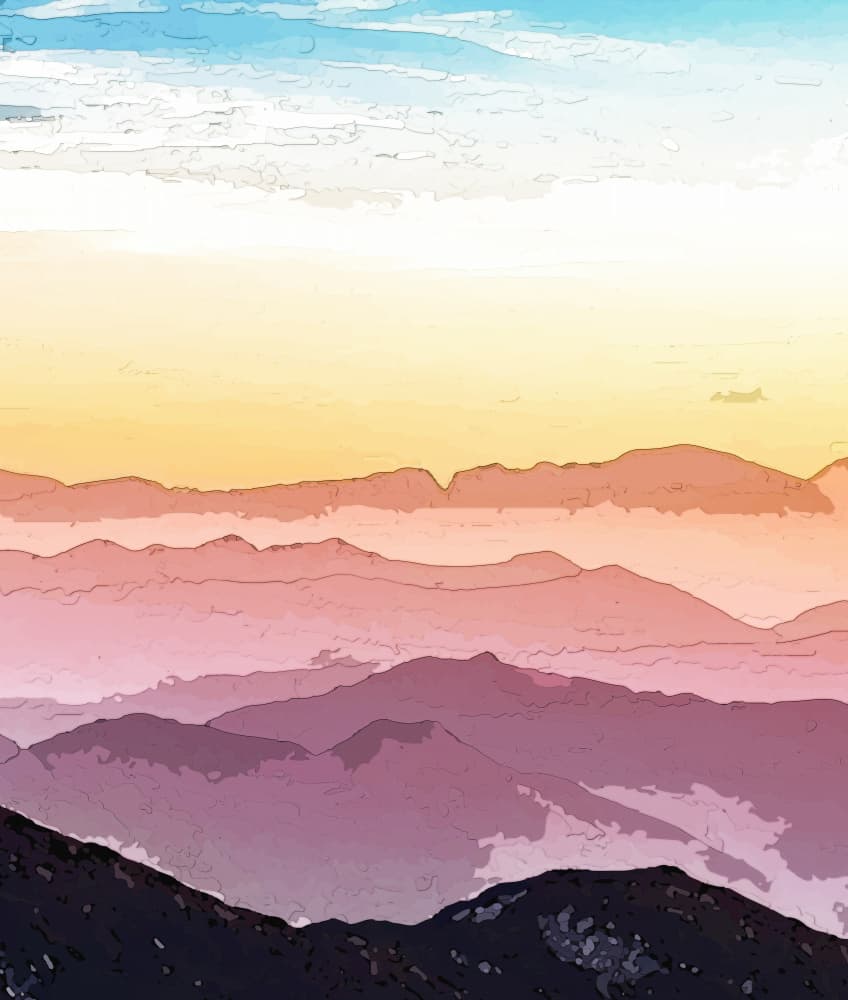 Dreamy Mountain Layers by Vesuvik Designs — canvas wall art