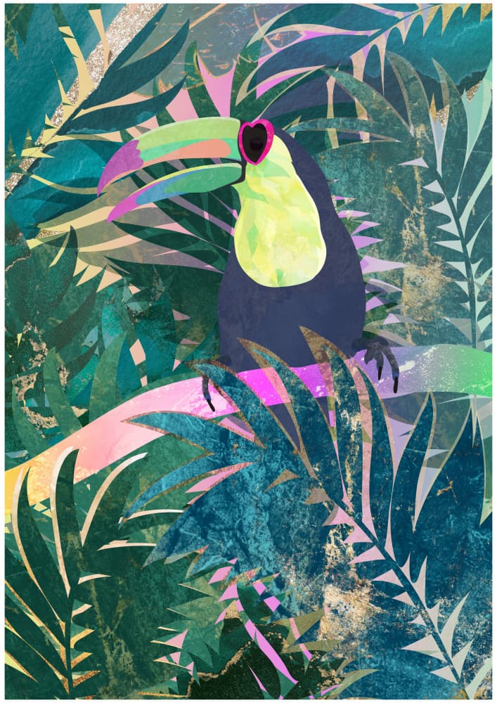 Vibrant Jungle Toucan by Sarah Manovski — canvas wall art