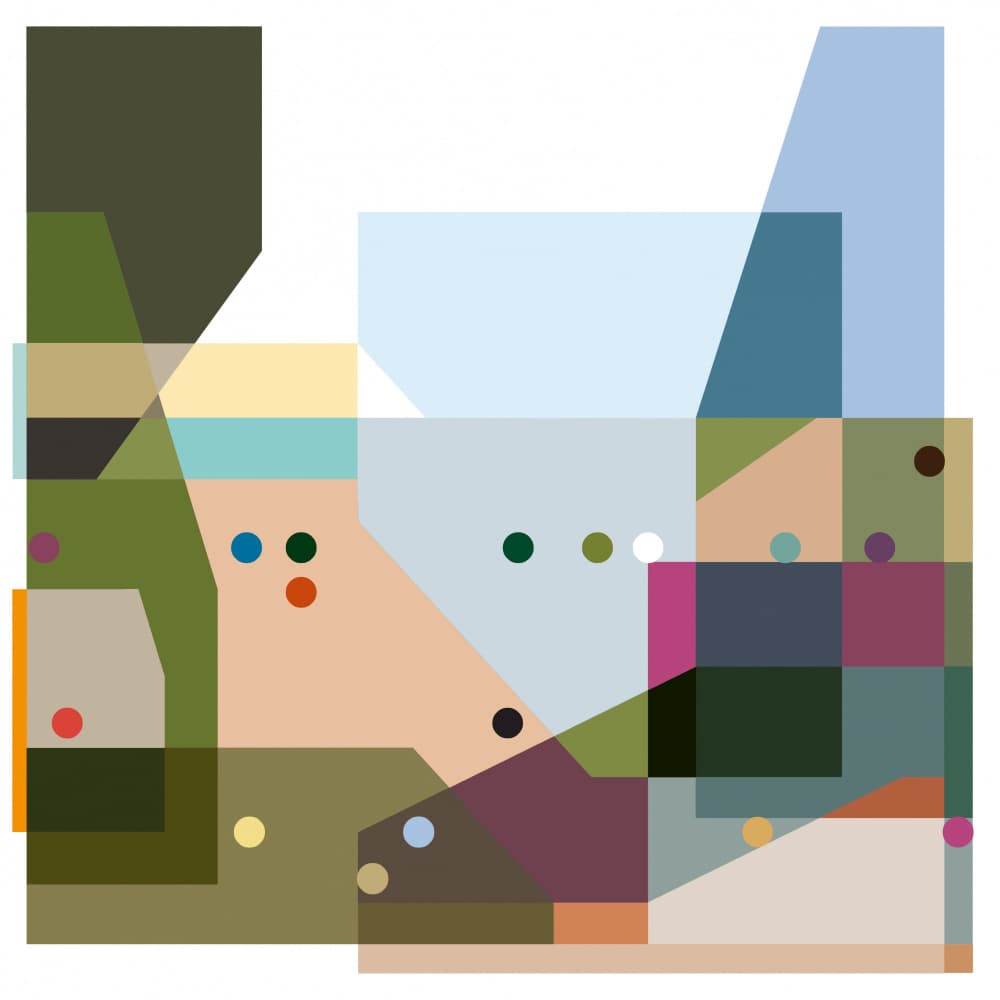 Layered Geometric Shapes by Rafa Mateo — canvas wall art