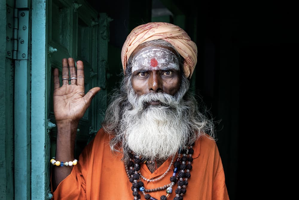 Indian Holy Man Portrait by S. Amer — canvas wall art