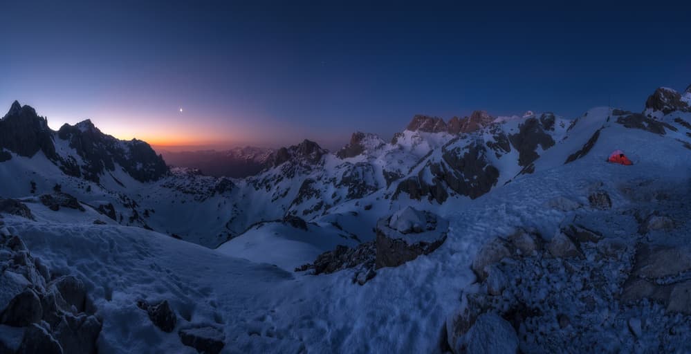 Mountain Twilight Camp by Carlos Gonzalez — canvas wall art