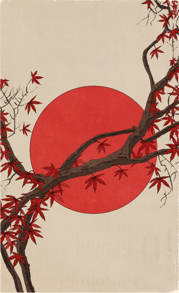 Japanese Autumn Sun by Nicholas — canvas wall art