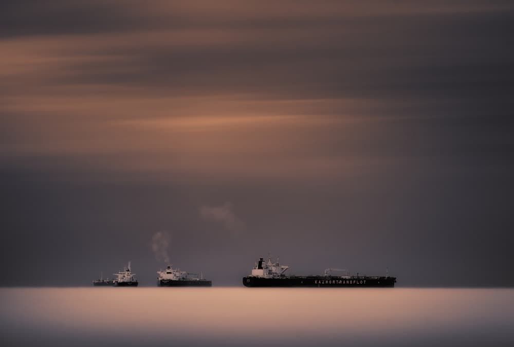 Misty Ocean Ships by Giulio Zanni — canvas wall art