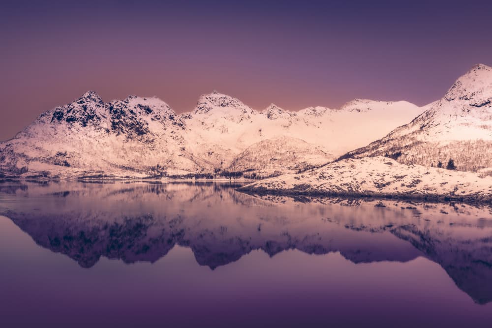 Winter Mountain Reflection by Stephanie Kleimann — canvas wall art