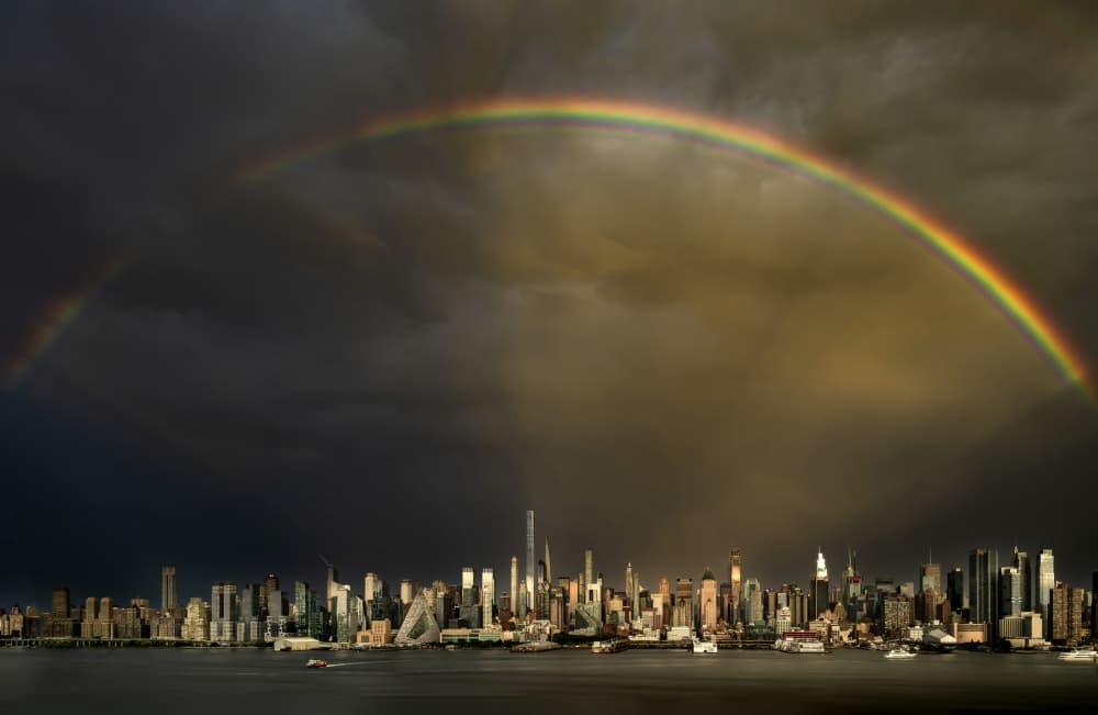 Rainbow Over Manhattan Skyline by Wei (David) Dai — canvas wall art