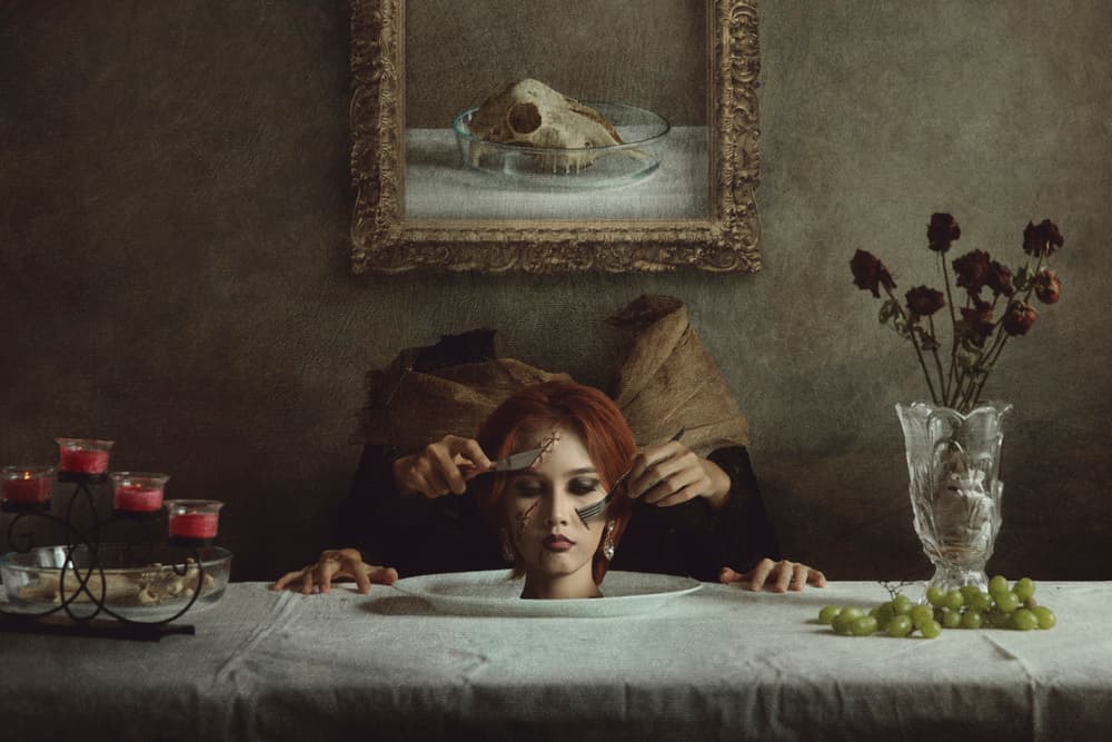 Surreal Gothic Dinner by Sebastian Kisworo — canvas wall art