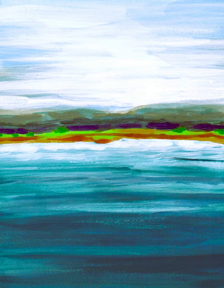 Vibrant Lake Horizon by Lori Ann Folz — canvas wall art