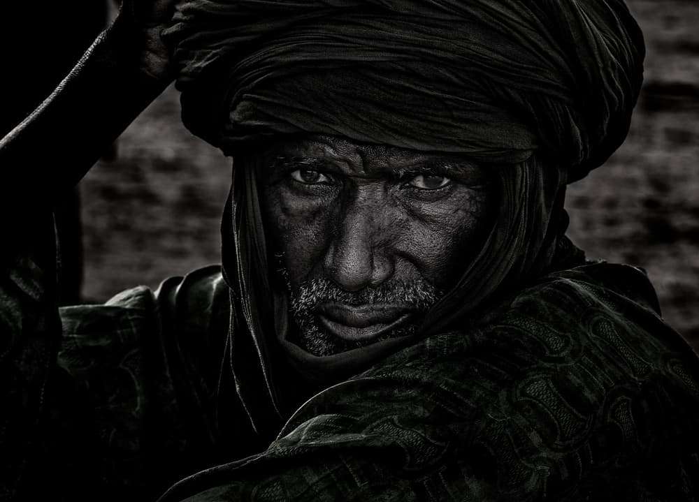 Intense Turban Portrait by Joxe Inazio Kuesta Garmendia — canvas wall art