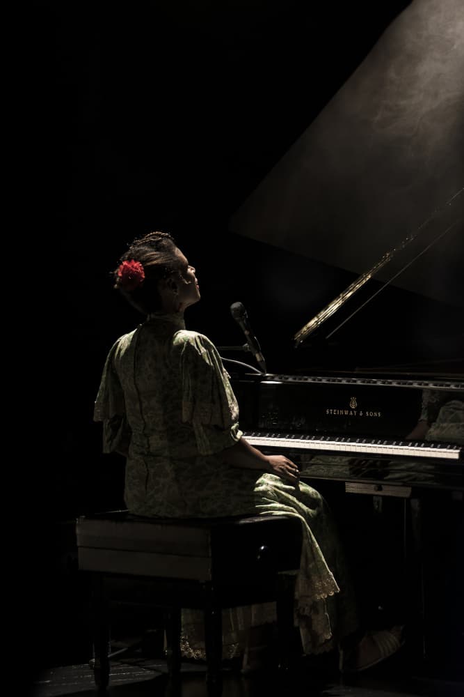 Female Piano Performance by José Manuel cruz — canvas wall art