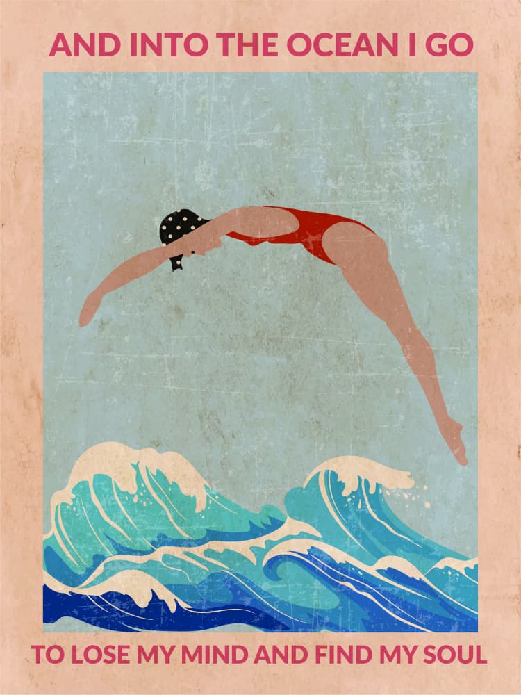 Ocean Soul Diver by WallChart Art Studio — canvas wall art