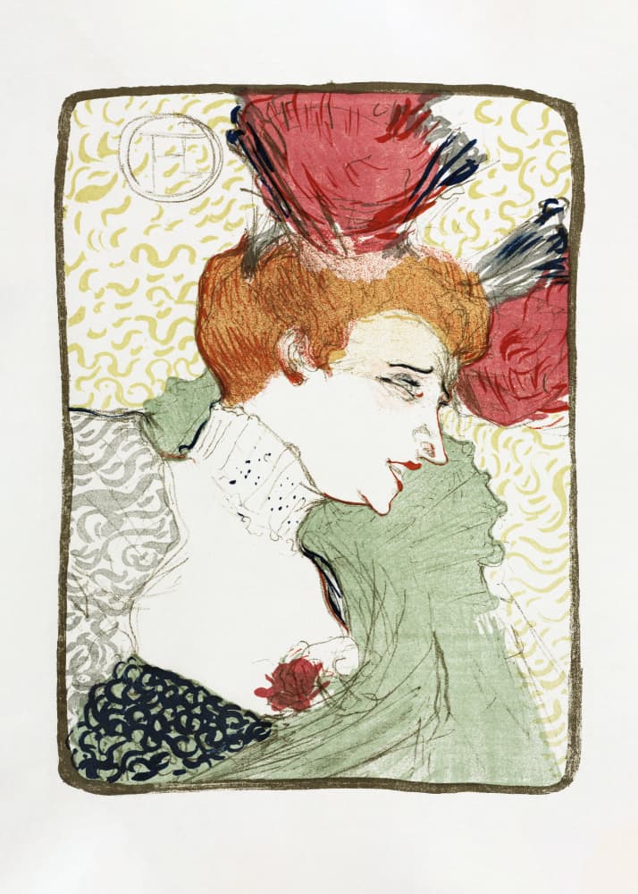 Bust of Mademoiselle Lender (1895) by TOULOUSE LAUTREC — canvas wall art