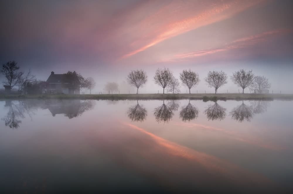 Misty Morning Reflections by Susanne Landolt — canvas wall art