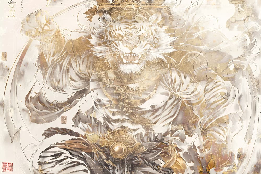 Majestic Golden Tiger by Rafal Kulik — canvas wall art