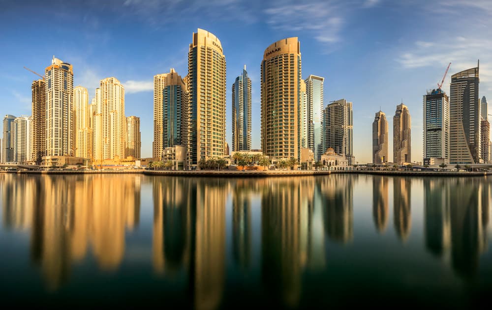 Dubai Marina Reflections by Mohammed Shamaa — canvas wall art