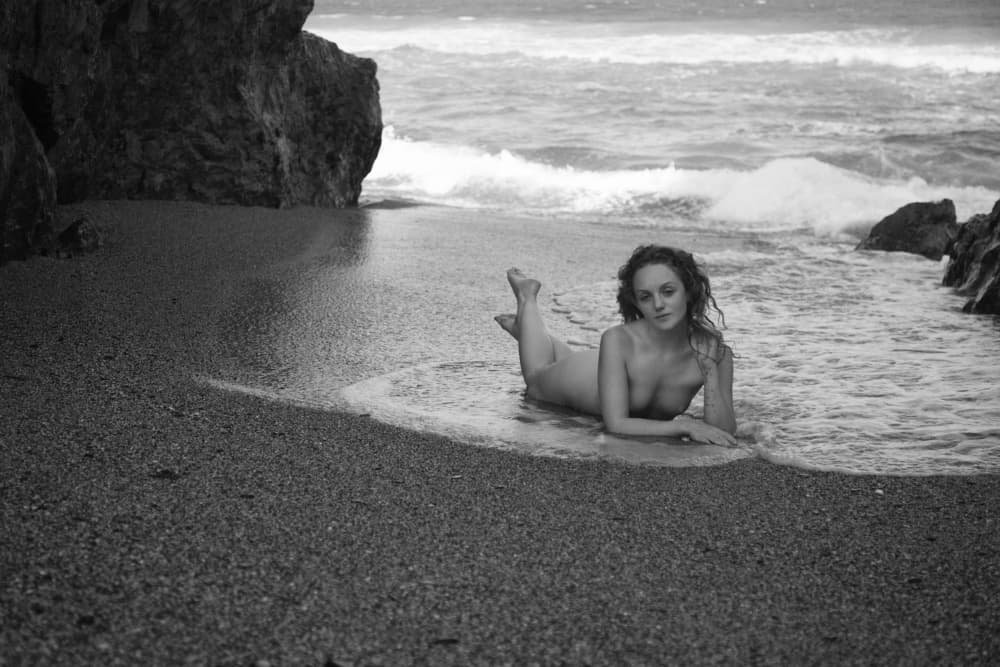 Coastal Nude Serenity by Mel Brackstone — canvas wall art