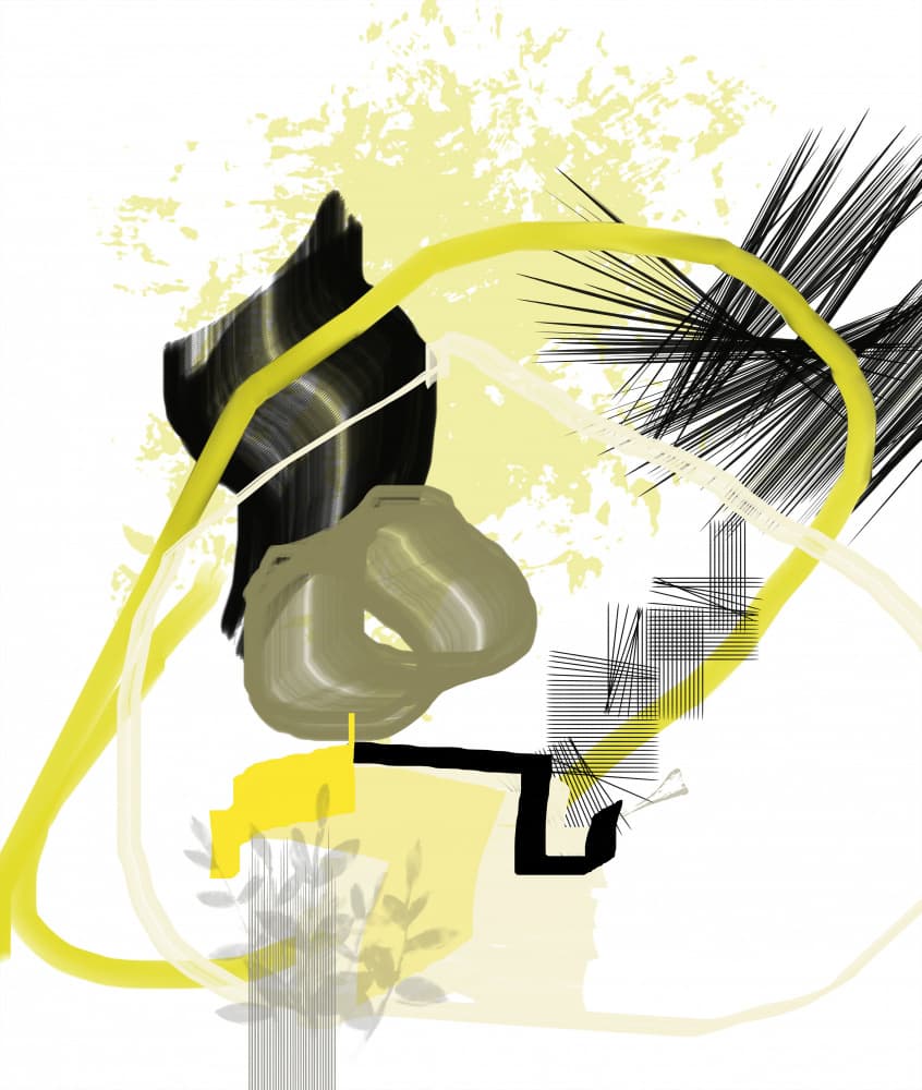 Bold Yellow Abstract Forms by Pelin Atilla — canvas wall art