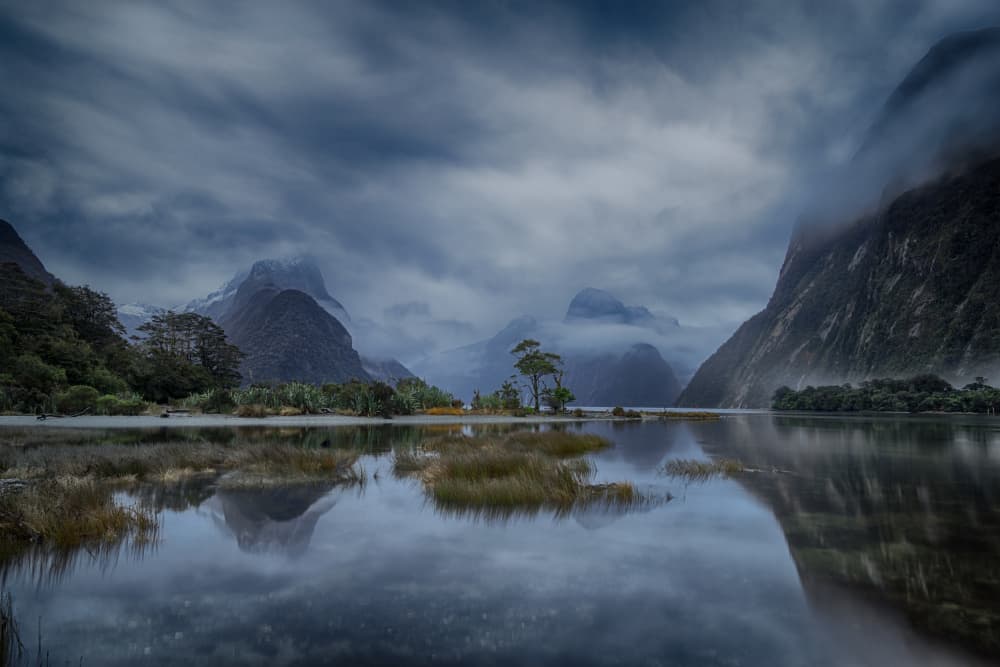 Moody Fjord Landscape by Andy Chan — canvas wall art