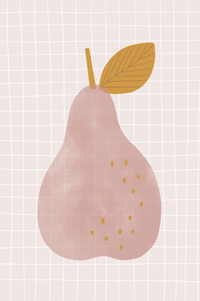 Modern Pink Pear by Menina Lisboa — canvas wall art