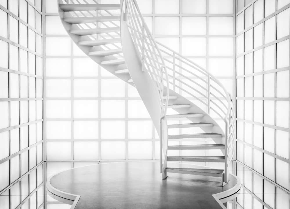 Modern Spiral Staircase by Kelemen Sándor — canvas wall art