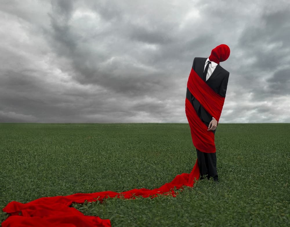 Man Wrapped in Red by HIM — canvas wall art