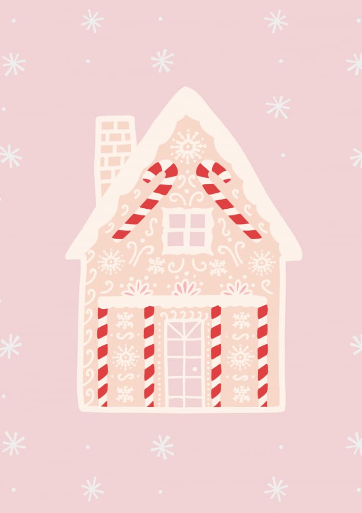 Pink Gingerbread House by Talitha McQueen — canvas wall art