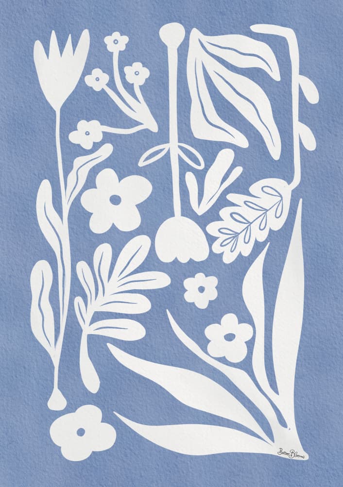White Botanical Garden by Baroo Bloom — canvas wall art