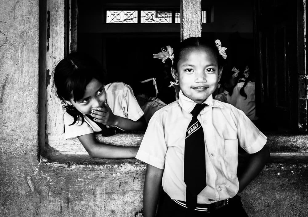 Playful School Girls by TORU MATSUNAGA — canvas wall art