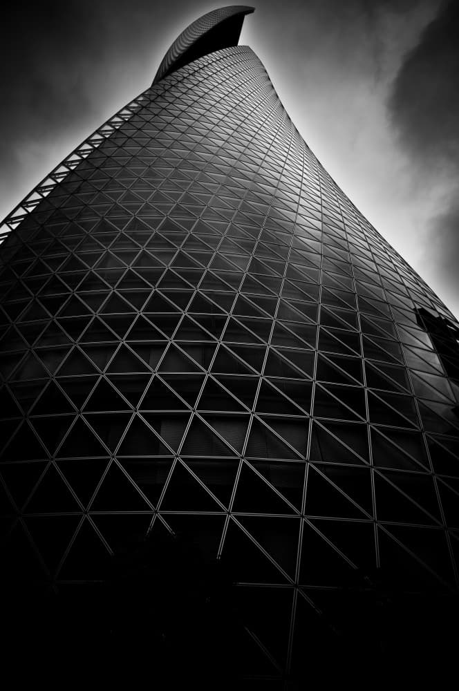 Modern Geometric Skyscraper by YUTAKA KURAHASHI — canvas wall art