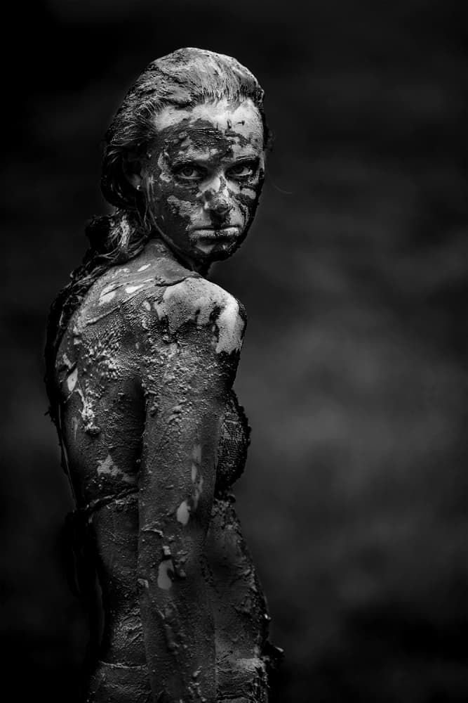 Muddy Woman Portrait by Joe Boehmer — canvas wall art