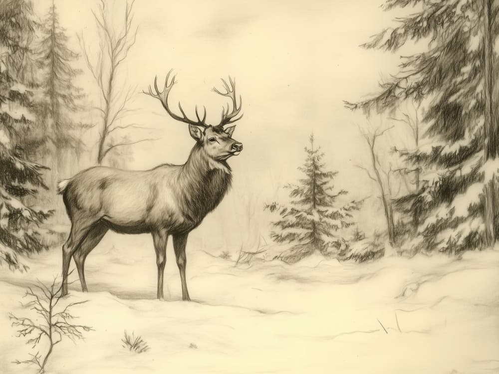 Majestic Winter Stag by Jolly and Dash — canvas wall art
