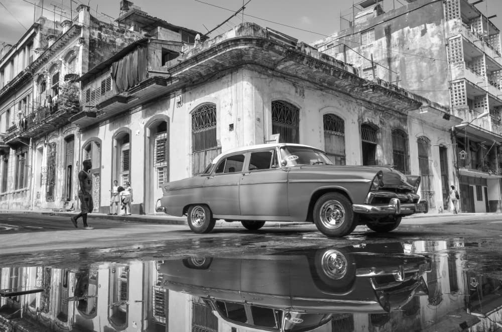 Havana Classic Car Reflections by Itzik Einhorn — canvas wall art