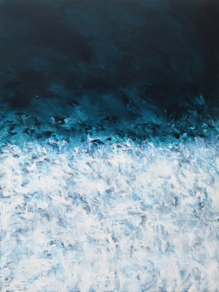 Crashing Ocean Blues by Ron Halfant — canvas wall art