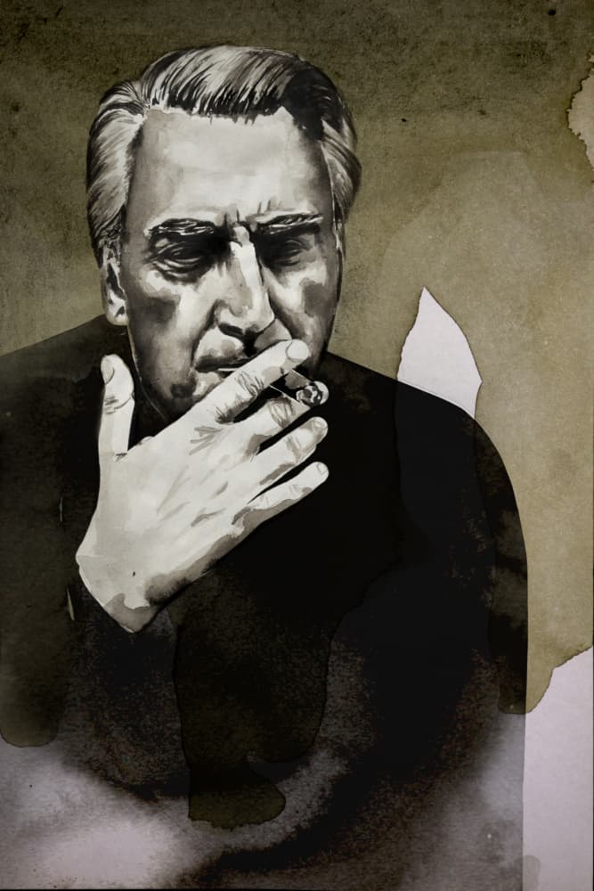 Pensive Man Smoking by David Diehl — canvas wall art