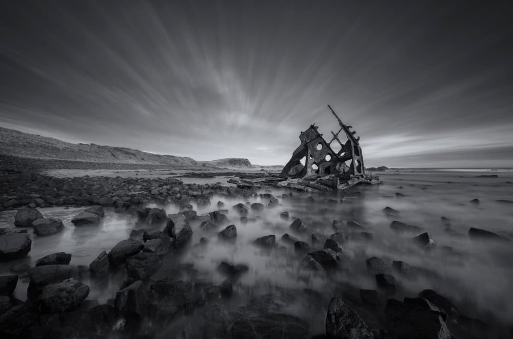 Ghost Shipwreck Coast by FEI SHI — canvas wall art