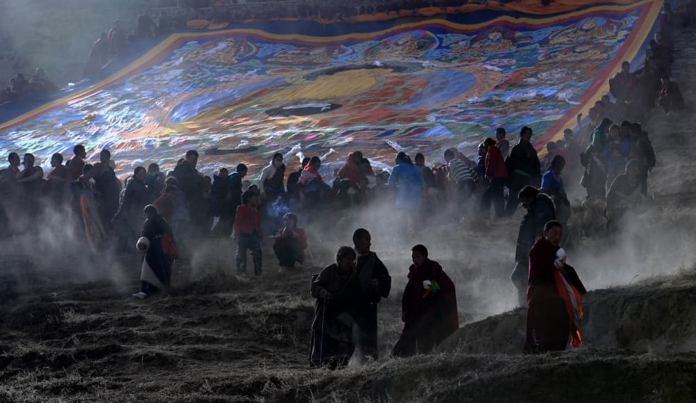 Misty Thangka Ceremony by yibing Nie — canvas wall art