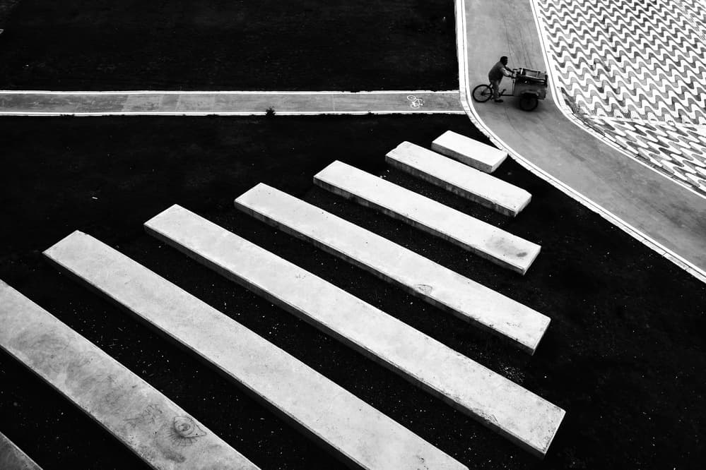 Geometric Urban Cycle by Ali Ayer — canvas wall art