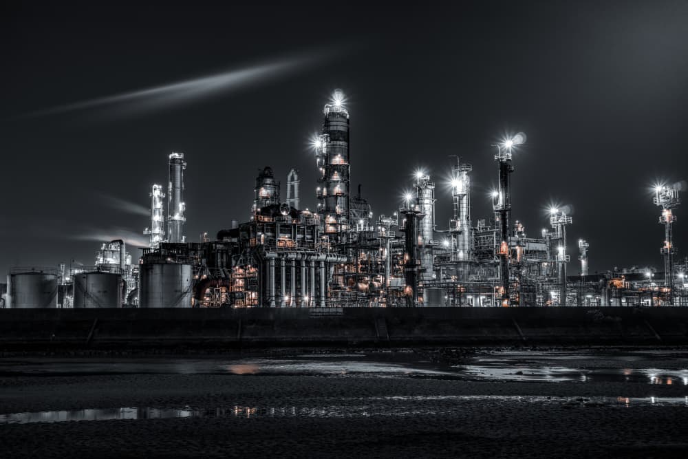 Industrial Night Glow by Tomoshi Hara — canvas wall art