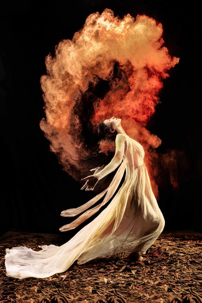 Golden Powder Dance by Agus Adriana — canvas wall art
