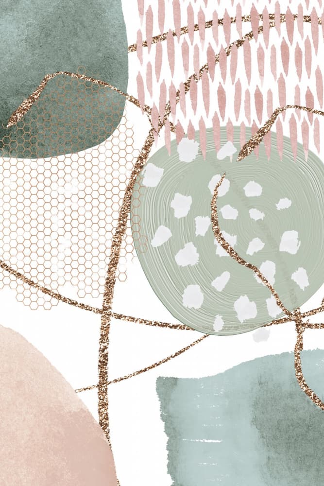 Soft Abstract Gold Shapes by Sally Ann Moss — canvas wall art