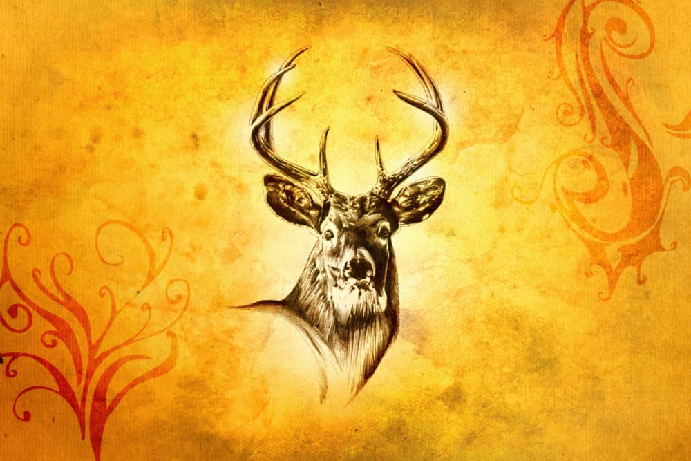 Majestic Golden Stag by Rafal Kulik — canvas wall art