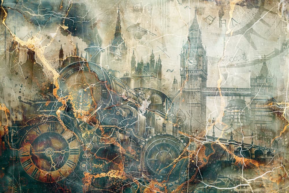 Steampunk London Cityscape by Rafal Kulik — canvas wall art