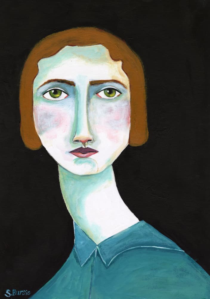 Modern Woman Portrait by Sharyn Bursic — canvas wall art